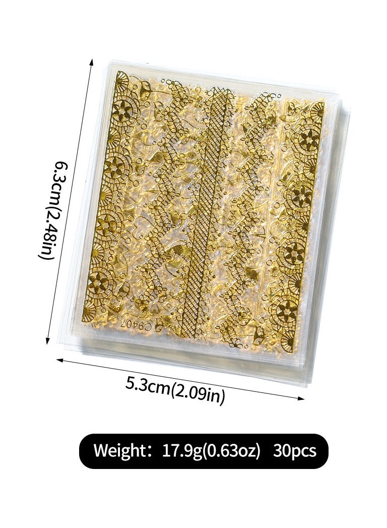 Goolsky Exotic Egyptian Cat Set Nail Stickers Simple Solid Color Egyptian Cat Hot Stamping 30 Sheet Set Nail Decoration - Image 3