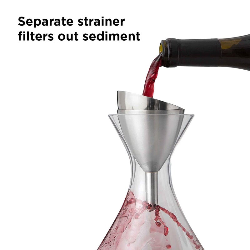 Rabbit Wine Aerator Shower Funnel with Sediment Strainer, Stainless Steel - Image 4