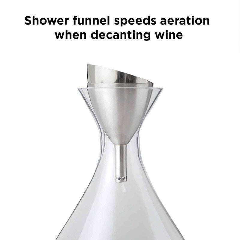 Rabbit Wine Aerator Shower Funnel with Sediment Strainer, Stainless Steel - Image 3