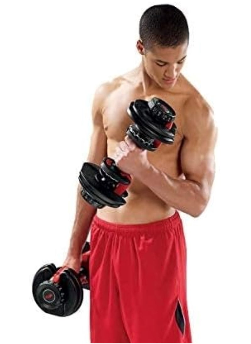 Huitich 1 Pc Versatile 24kg Adjustable Dumbbell with Silicon Steel Construction Black  - Image 4