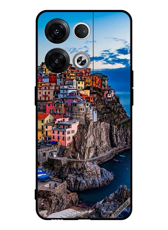 Covernex Protective Case Cover For Oppo Reno8 Pro+ Colorful Houses On The Sea - Image 1