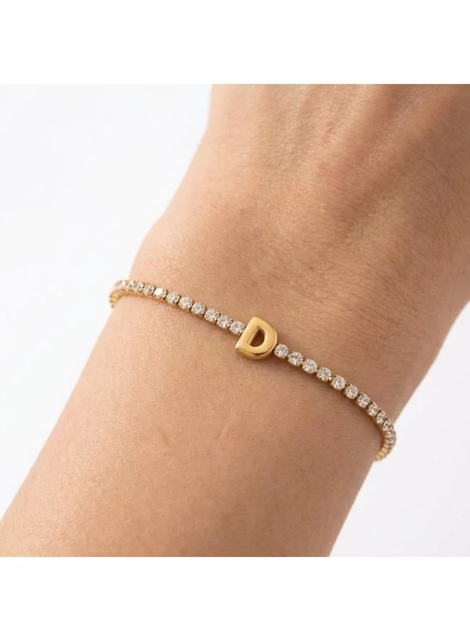 Rovaux Letter D Initial Tennis Bracelet