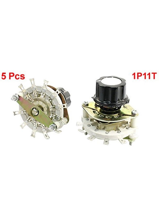 uxcell sourcingmap 6mm Knurled Shaft 12Pin 1-Pole 11-Position Select Rotary Switch 5 Pcs - Image 2