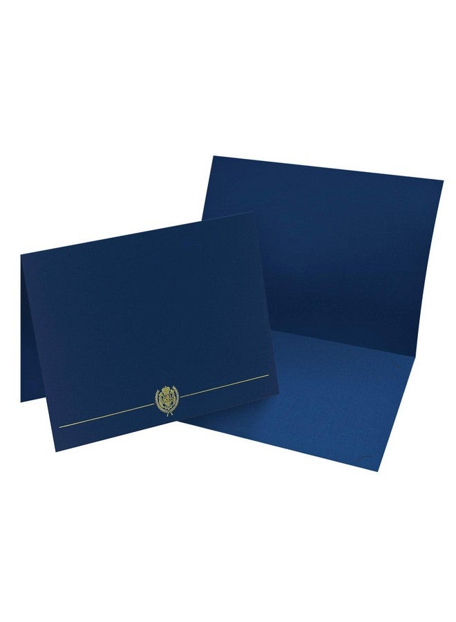 SBlabels Great Papers! Navy And Gold Certificate Document Cover / 25 Count Navy Blue With Gold Foil Classic Crest/Embossed Diploma Folder - Image 1