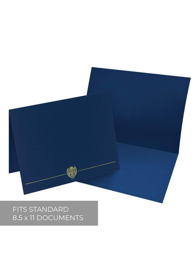 SBlabels Great Papers! Navy And Gold Certificate Document Cover / 25 Count Navy Blue With Gold Foil Classic Crest/Embossed Diploma Folder - Image 2
