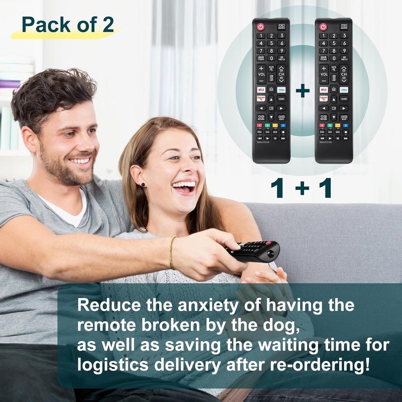 LOUTOC Replacement-for-Samsung-TV-Remote-Control, Universal Smart-Remote-for-Samsung 4K LCD LED QLED UHD FHD HD HDR Crystal Smart TV(2 Pack) - Image 5