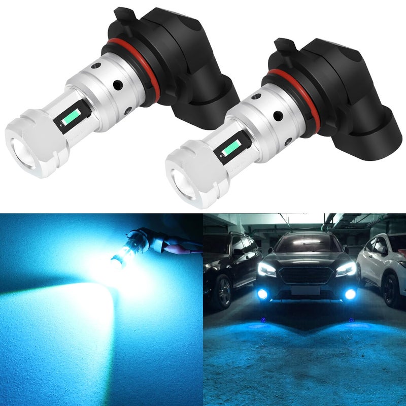 PHINLION 9006 Ice Blue LED Fog Light Bulbs Super Bright 3800 Lumens 9006 HB4 LED Fog Bulb Replacement for Car Truck Fog Lights or DRL Lamps 11 Halogen Size Pack of 2