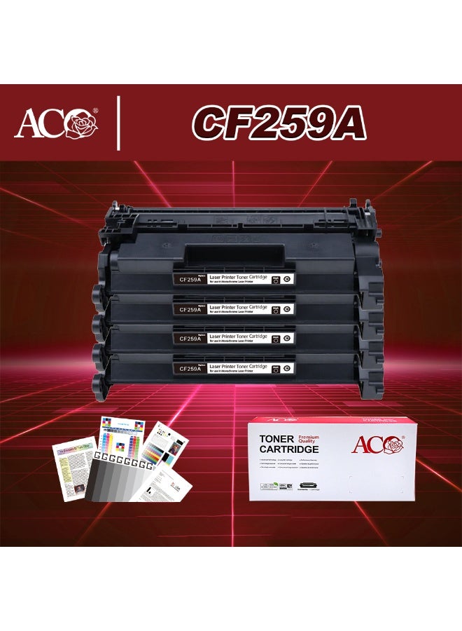 ACO 4PCS 59A Toner Cartridge CF259A with Chip Compatible For HP LaserJet MFP M430f M406dn Pro M304a M404n M404dn M404dw Pro MFP M428fdn M428dw M428fdw Printer - Image 1