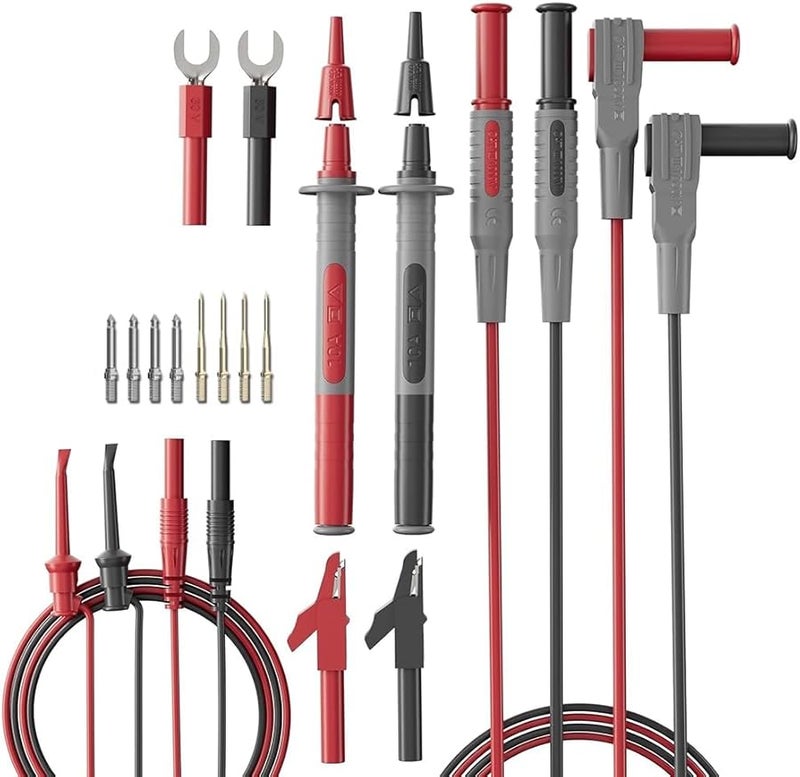 Black Silicone Multimeter Test Lead Back Probe Kit 22 Pcs Premium Modular Volt Meter Probes - Image 1