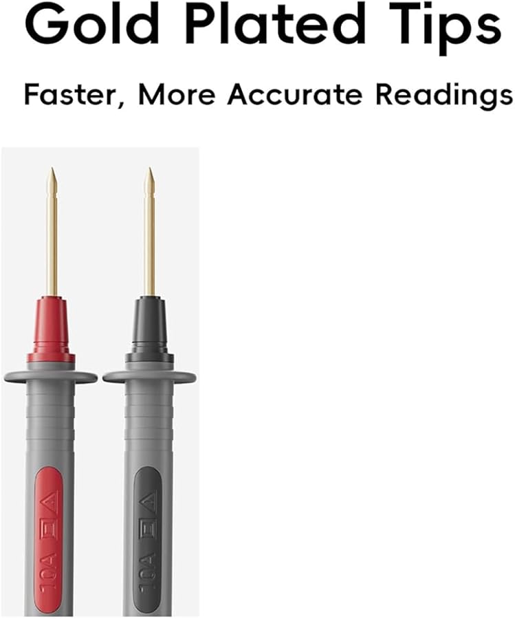 Black Silicone Multimeter Test Lead Back Probe Kit 22 Pcs Premium Modular Volt Meter Probes - Image 3