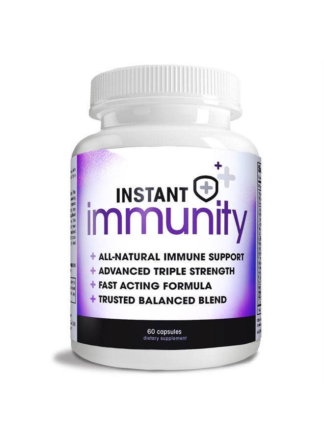 Instant Brands Instant Immunity - 20-in-1 Immune System Booster Formula with Cat's Claw, Quercetin, Vitamin C, and Olive Leaf Extract 60ct - Image 1