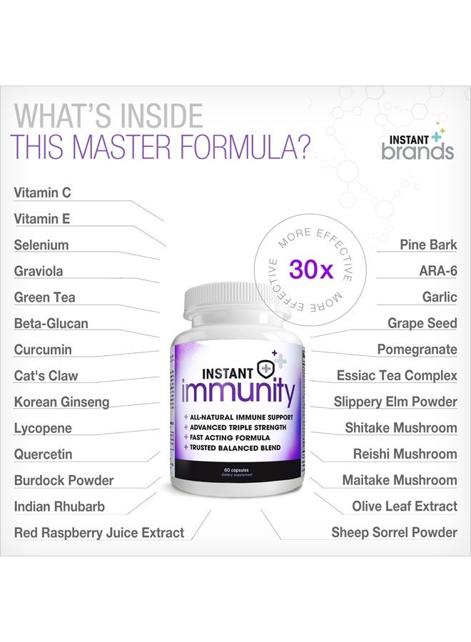 Instant Brands Instant Immunity - 20-in-1 Immune System Booster Formula with Cat's Claw, Quercetin, Vitamin C, and Olive Leaf Extract 60ct - Image 5