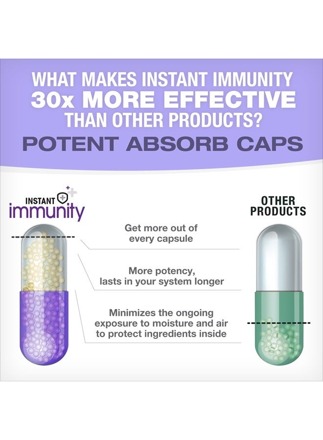 Instant Brands Instant Immunity - 20-in-1 Immune System Booster Formula with Cat's Claw, Quercetin, Vitamin C, and Olive Leaf Extract 60ct - Image 2
