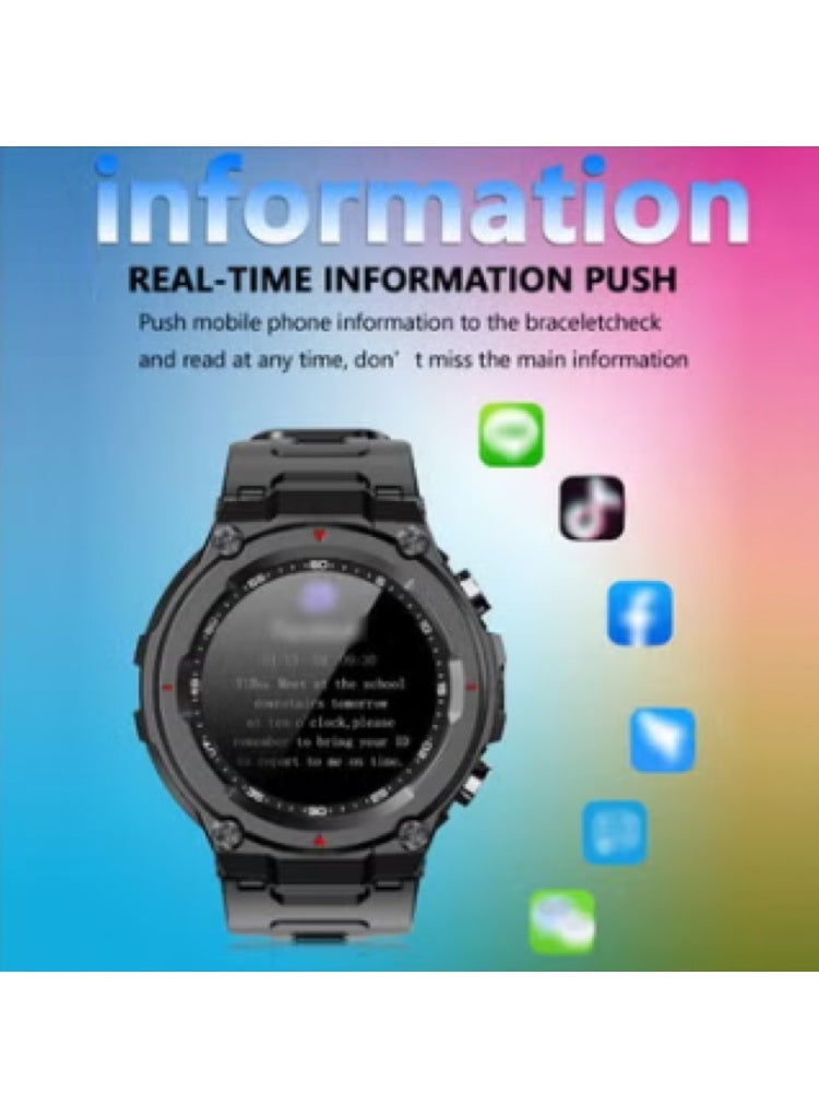 Men's Fully Intelligent Bluetooth Calling Watch, Answering Phone Watch, Heart Rate Monitor, Fitness Waterproof Intelligent Reminder Selfie, Sleep Monitoring, Replaceable Watch Strap - Image 2