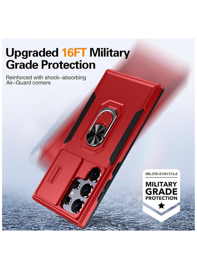 General - Case Compatible Samsung Galaxy S24 Ultra Case, [Built-in Sliding Camera Protector and Rotatable Stand][2* Screen Protectors] Military Grade Shock and Scratch Resistant Case - Image 1