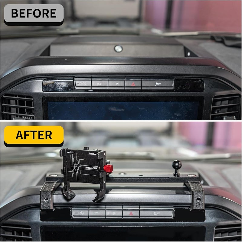 Maxzina Dash Mounted Phone Holder for 2021-2025 Ford F150 - Adjustable Aluminum Alloy Smartphone Mount - Image 2