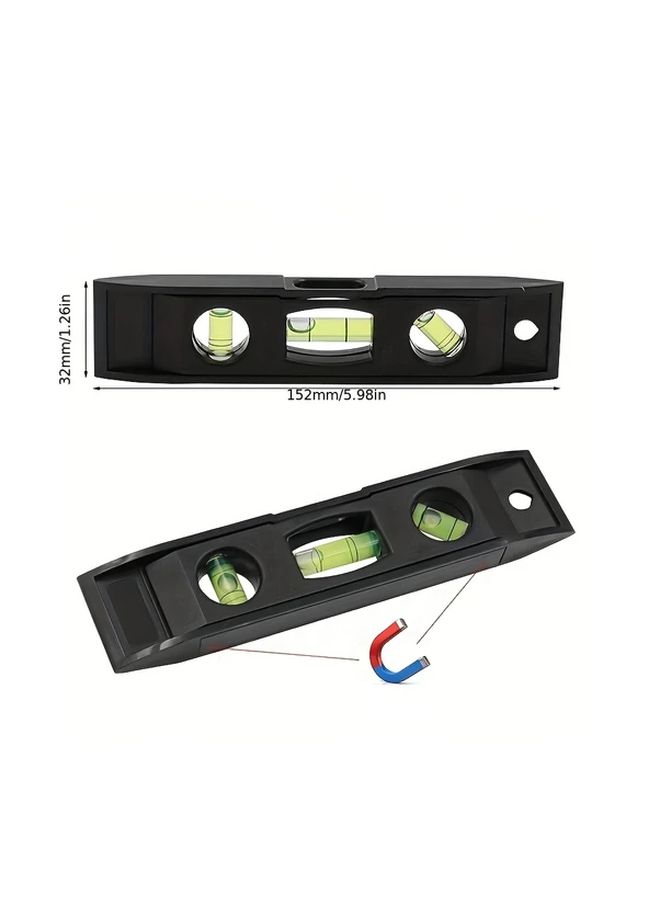 Black Magnetic Mini Level Portable Tool for Home Maintenance and Appliance Installation - Image 3