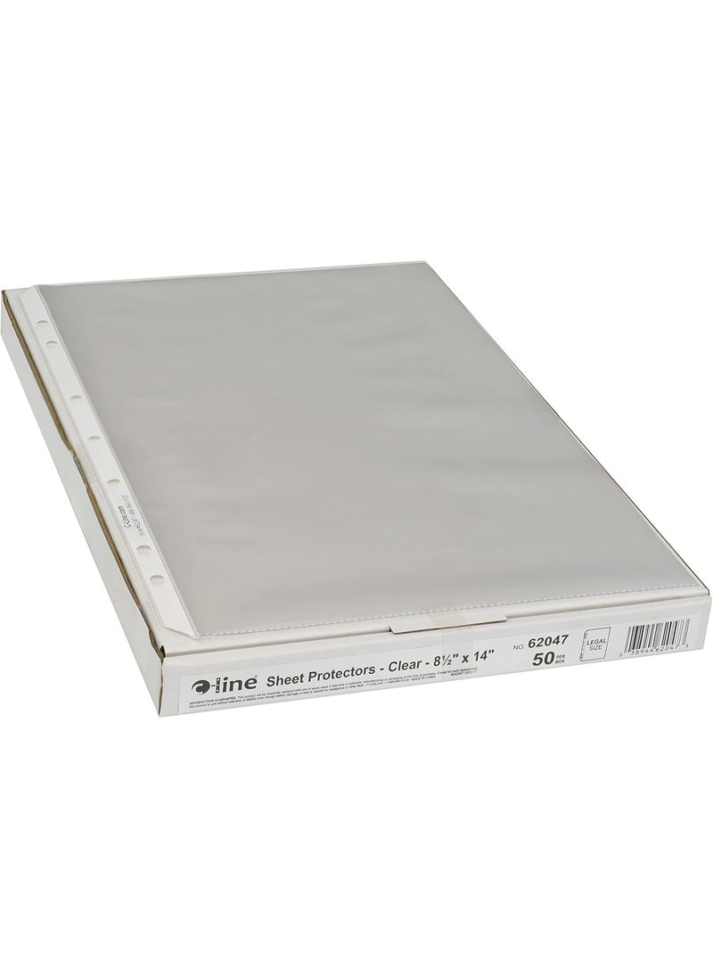 C-Line C-Line Top Loading Heavyweight Poly Sheet Protectors, Clear, Legal Size, 14 x 8.5 Inches, 50 per Box (62047)  - Image 2