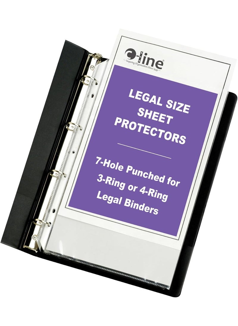 C-Line C-Line Top Loading Heavyweight Poly Sheet Protectors, Clear, Legal Size, 14 x 8.5 Inches, 50 per Box (62047)  - Image 1