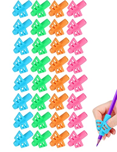 SANNIX 32 Pack Pencil Kids Grips for Kids Handwriting, Pencil Holder for Kids, Handwriting Grip, Ergonomic Training Pencil Pen Grips, Writing Tool for Toddlers Preschoolers, Children - Image 1