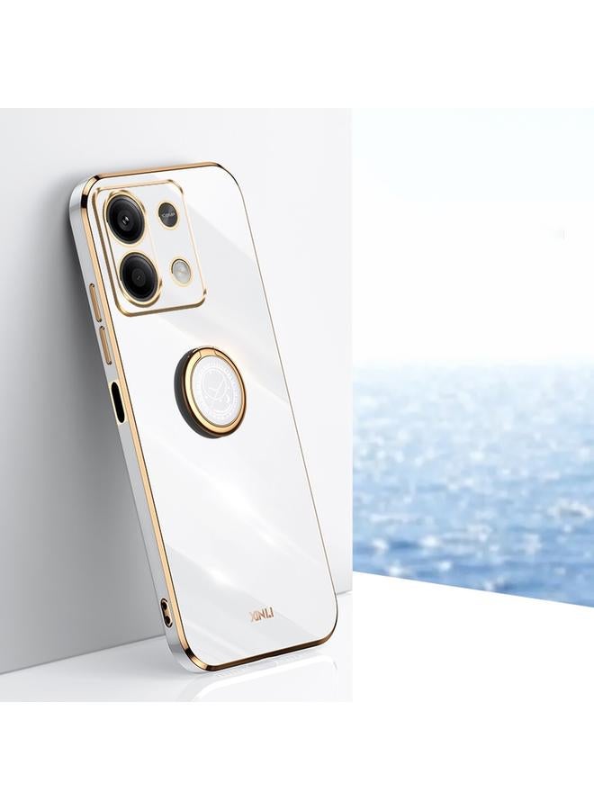 The Bros Case For Xiaomi Redmi Note 13 5G Straight Edge 6D Electroplate TPU Phone Case with Ring Holder