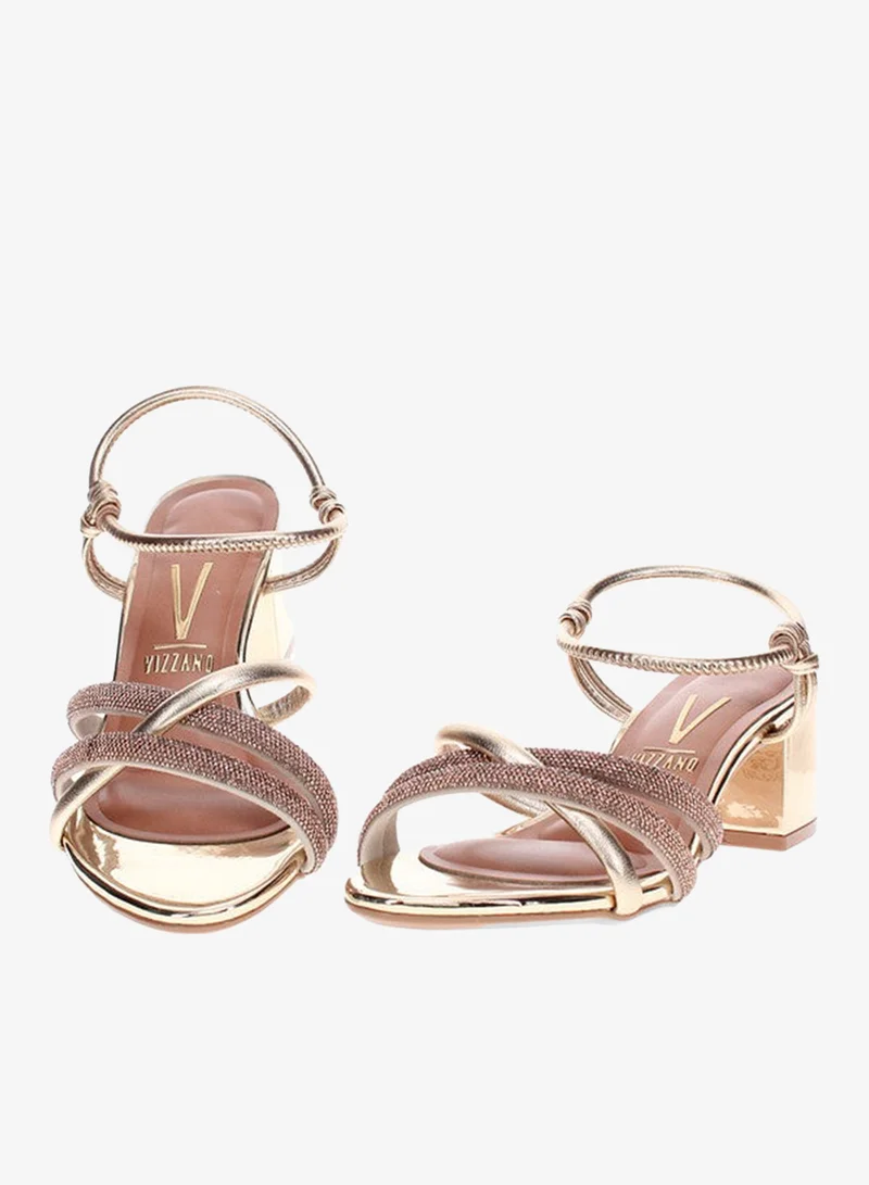 VIZZANO Mid Heels Sandals for Women – Sling Back Heel Sandals for Girls with Ankle Strap