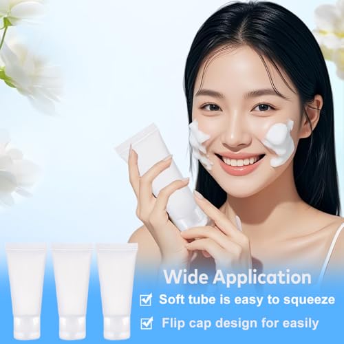 vipolish 24PCS 30ml/1oz Empty Portable Refillable Clear Plastic Cosmetic Soft Tubes Bottles with Flip Cover Makeup Sample Travel Packing Container Holder Vial Jar Pot for Shampoo Facial Cleaning Toothpaste - Image 5