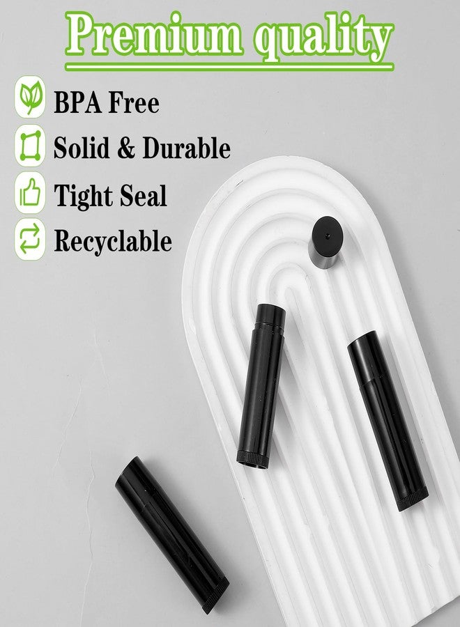 Caeuiciw 150 Packs Black Plastic Lip Balm Tubes 5ml/5g Black Lip Balm Containers, Tubes Empty with Filling Tray and Spatula, Rotating Type Refill Lips with Cap for DIY - Image 3