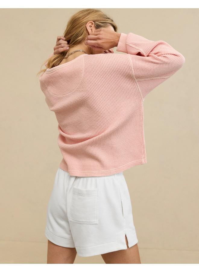 Aerie Waffle Henley Regular Fit Shirt - Image 5