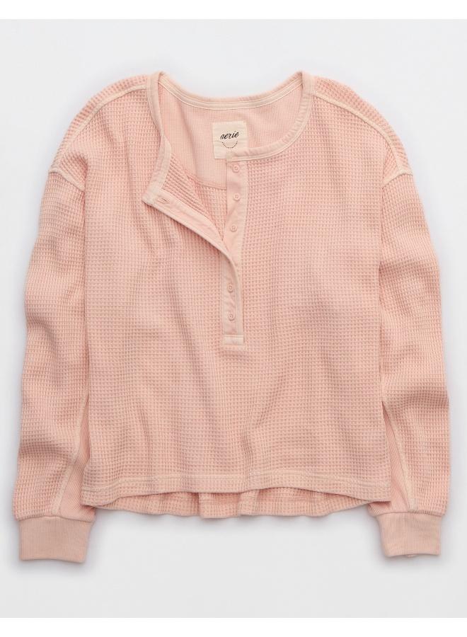 Aerie Waffle Henley Regular Fit Shirt - Image 3