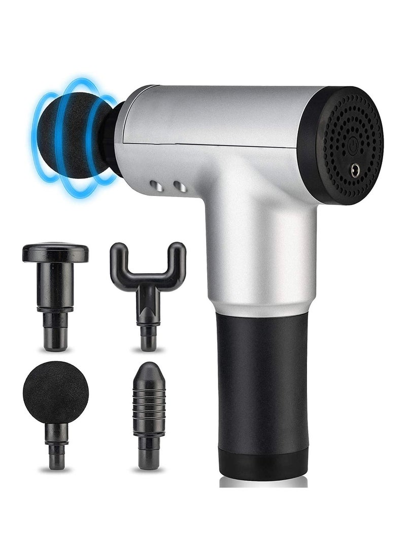 Massage Gun Electric Percussion Muscle Massager Relaxation Head Vibration Fascial Gun Booster Noise Reduction Massage Gun with Accessories - Image 1