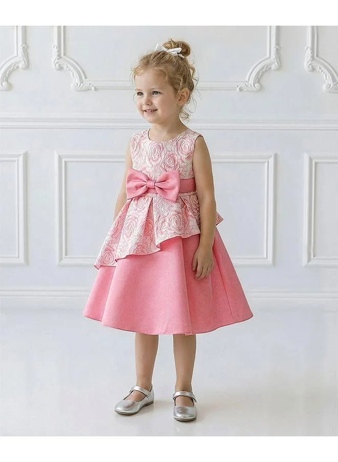 Mark & Mia Mark & Mia Roses Printed Bow Detailed Sleeveless Party Dress - Pink
