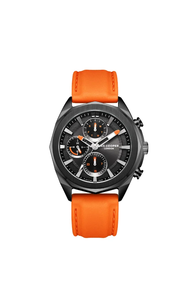 Lee Cooper LEE COOPER LC07990.068 Men's Multi Function Display Watch & Silicone Strap Orange