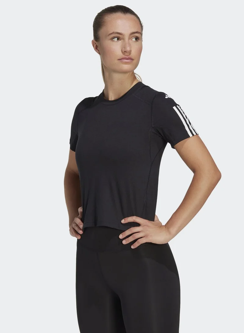 Adidas 3 Stripe Training Essential Cropped T-Shirt