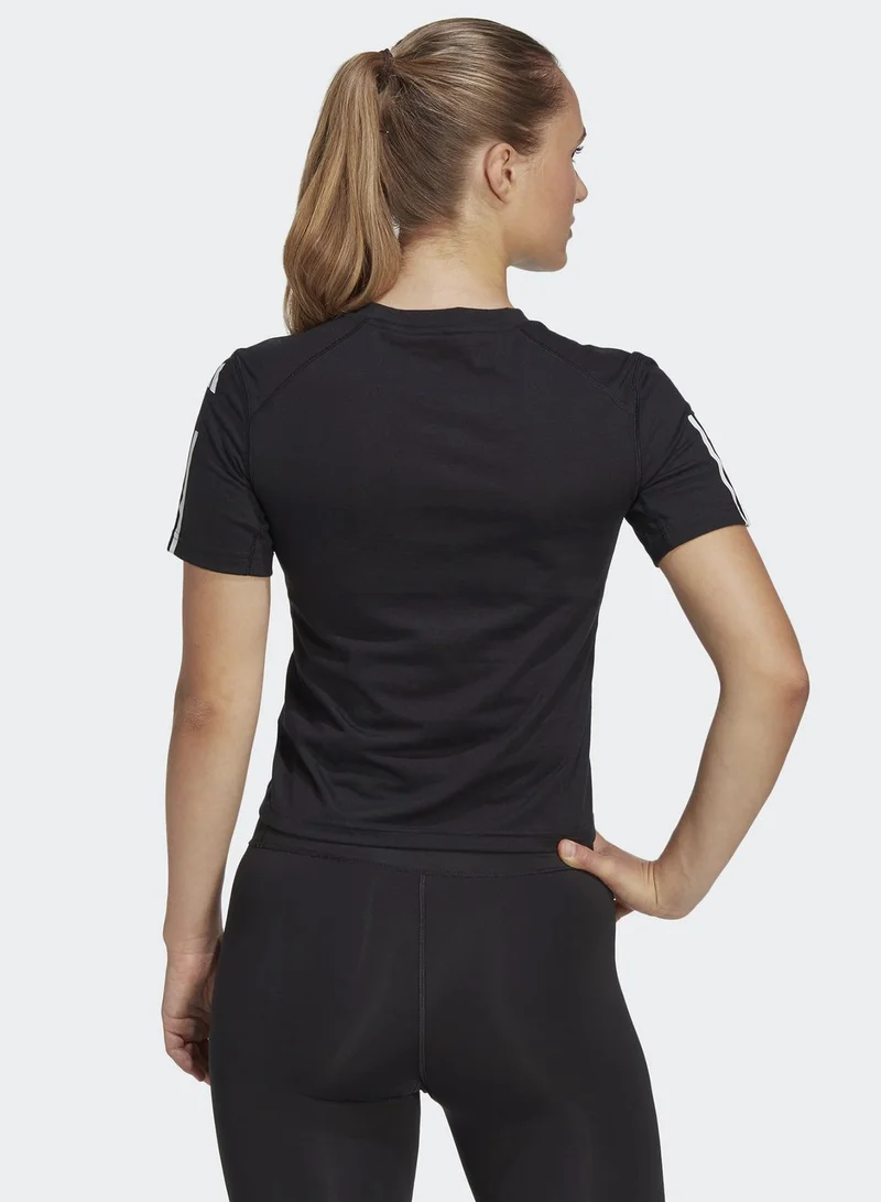 Adidas 3 Stripe Training Essential Cropped T-Shirt