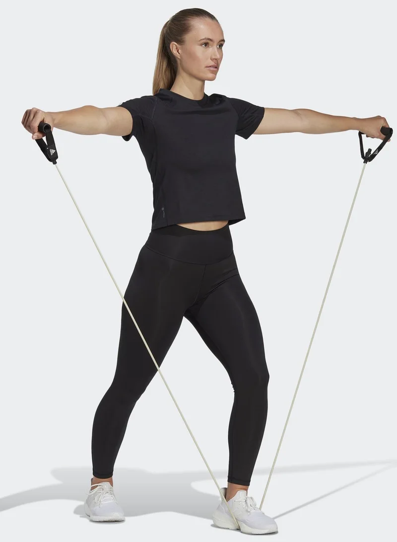 Adidas 3 Stripe Training Essential Cropped T-Shirt