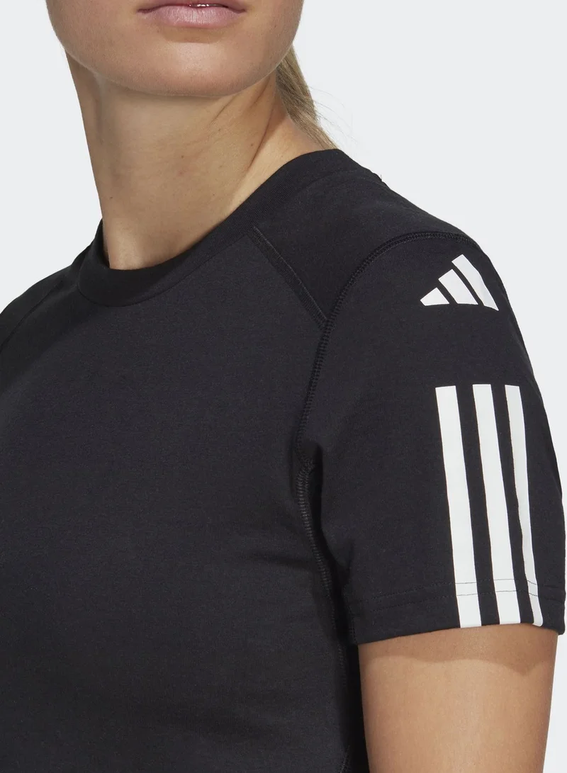 Adidas 3 Stripe Training Essential Cropped T-Shirt
