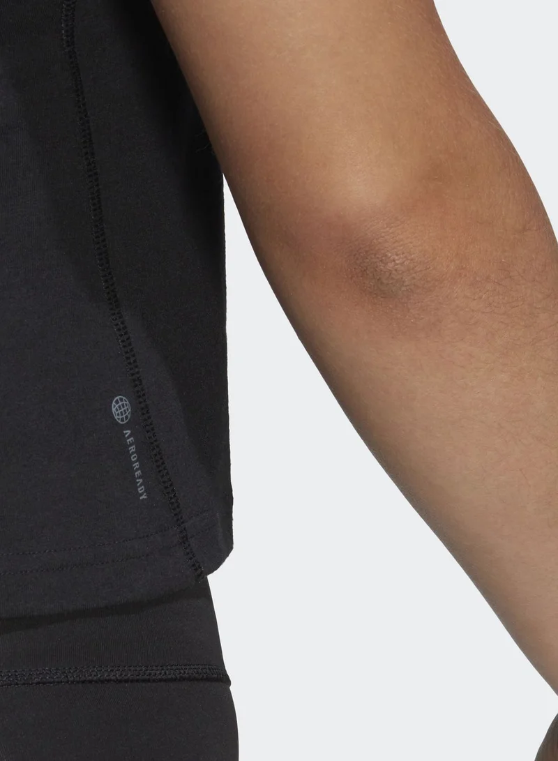 Adidas 3 Stripe Training Essential Cropped T-Shirt
