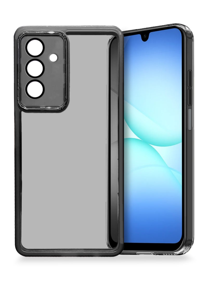 دبليو تيك حماية عدسة الكاميرا من السيليكون الشفاف الناعم TPU لهاتف سامسونج جالكسي A17 5G 2025 - غلاف خلفي أنيق بحدود كاميرا مطلية بالكهرباء - أسود - Image 1