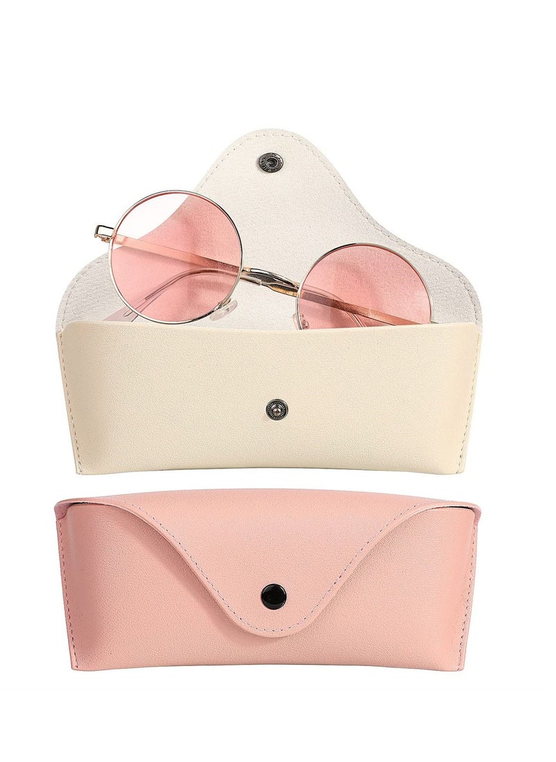 SYOSI - PU Leather Eyeglass Cases, Portable Travel Pouches for Sunglasses and Eyeglasses, 2 Pack - Image 1