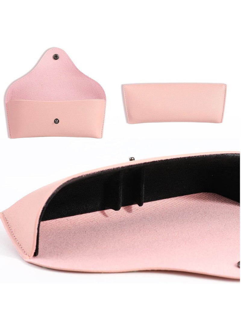 SYOSI - PU Leather Eyeglass Cases, Portable Travel Pouches for Sunglasses and Eyeglasses, 2 Pack - Image 1