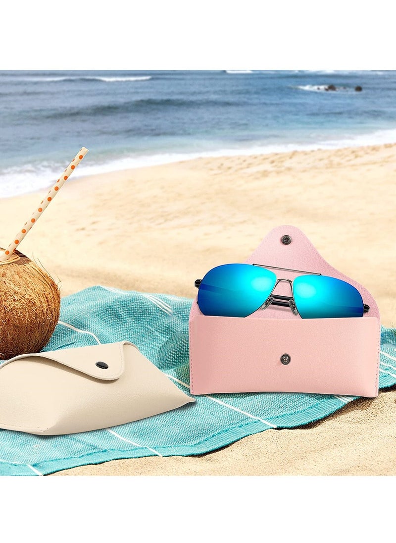 SYOSI - PU Leather Eyeglass Cases, Portable Travel Pouches for Sunglasses and Eyeglasses, 2 Pack - Image 1