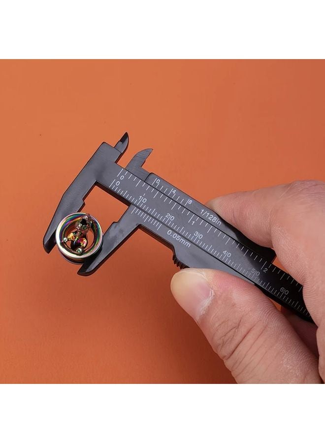 White Mini Plastic Sliding Vernier Caliper 3.15 Inch Double Scale Ruler for Carpentry Student Jewelry Measuring - Image 2