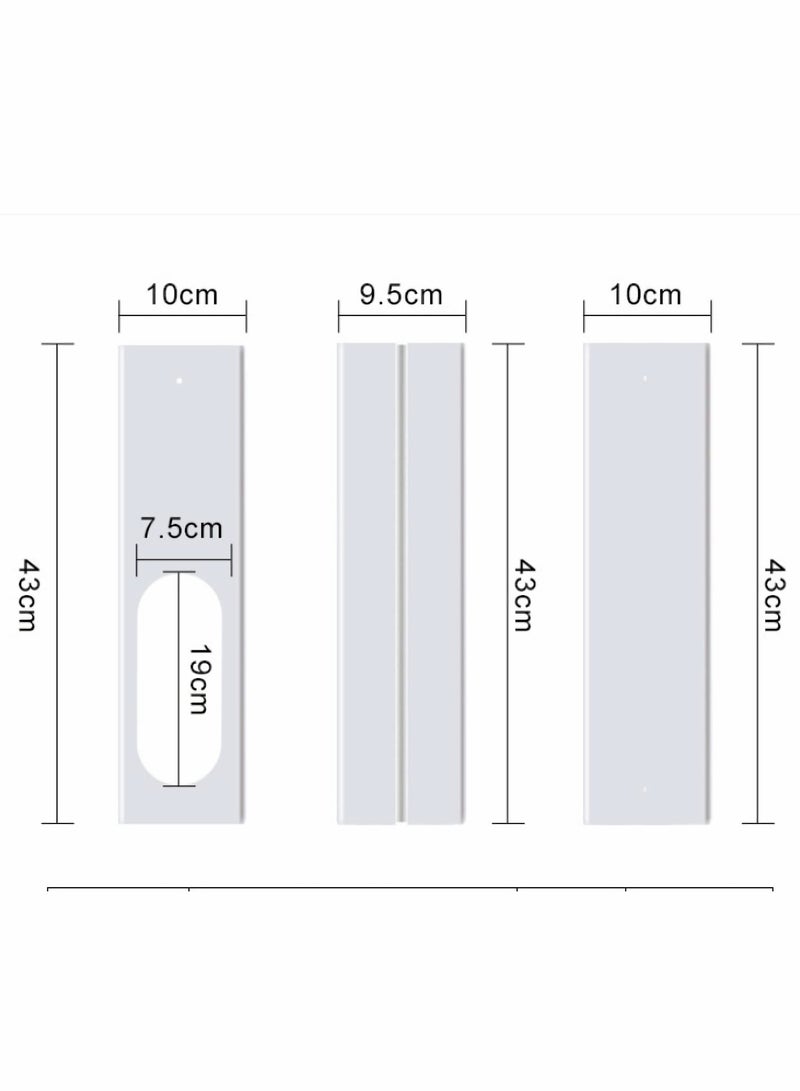 Portable Air Conditioning Window Kit with Coupler Adjustable Window Seal AC Window Seal for AC Units, Sliding AC Exhaust Pipe Kit for 5 Diameter Duct Universal  - Image 2