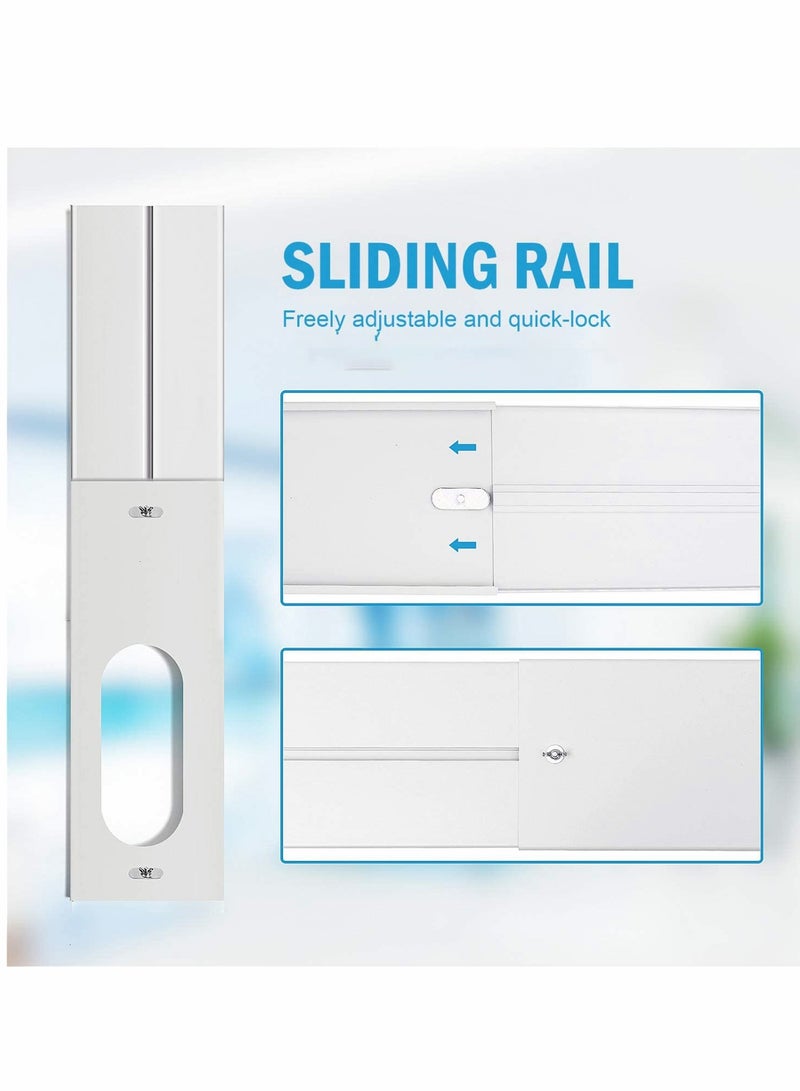 Portable Air Conditioning Window Kit with Coupler Adjustable Window Seal AC Window Seal for AC Units, Sliding AC Exhaust Pipe Kit for 5 Diameter Duct Universal  - Image 4