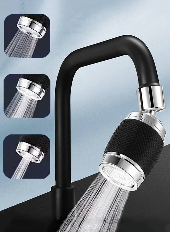 DGSENPI 360° Rotatable Splash Proof Faucet, 3-Mode Adjustable Booster Faucet Extender, with 2 Replaceable Filter elements, with Non-Slip Heat-Insulating Silicone Ring, Suitable for Kitchen and Bathroom - Image 1
