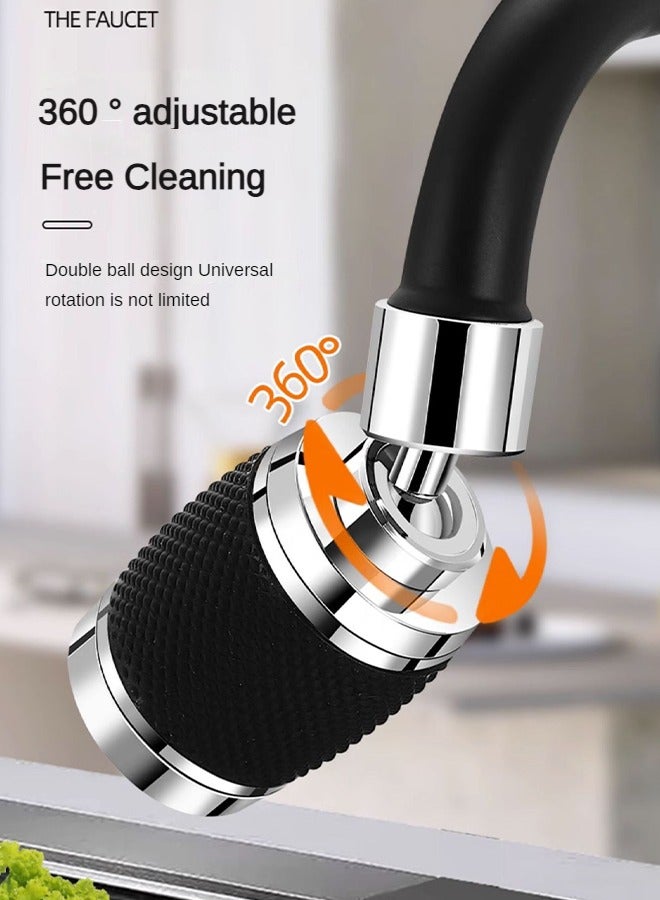 DGSENPI 360° Rotatable Splash Proof Faucet, 3-Mode Adjustable Booster Faucet Extender, with 2 Replaceable Filter elements, with Non-Slip Heat-Insulating Silicone Ring, Suitable for Kitchen and Bathroom - Image 4