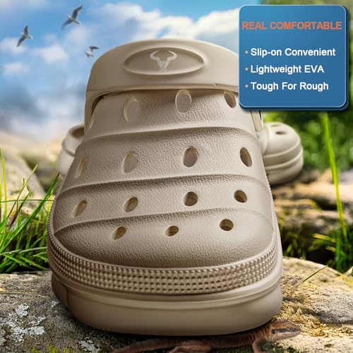 KEMISANT Men Clogs, Unisex Slip-on Yard Garden Shoes Mules Cleaner Shoes House Work Cushioned Supportive(Camel-10 Men/12 Women) - Image 4