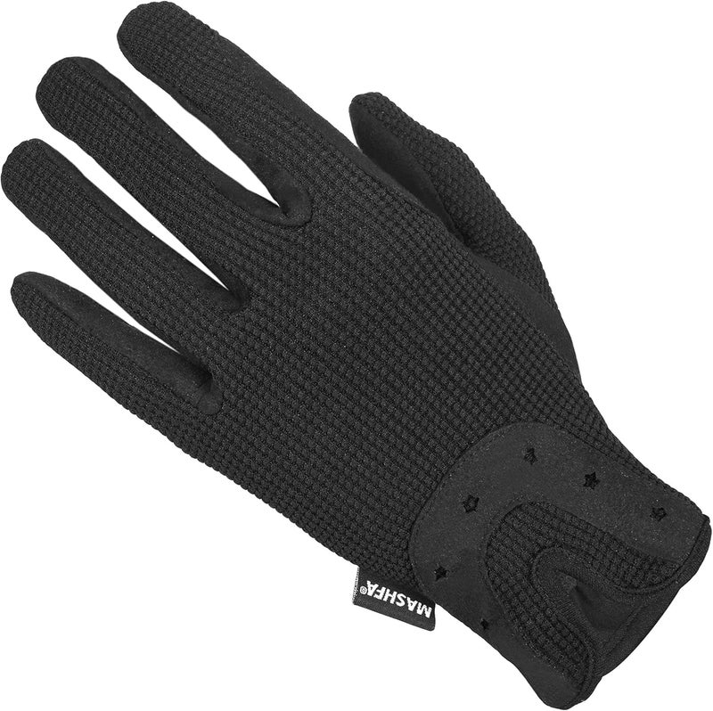 Mashfa Ladies Women Horse Riding Gloves Cotton Dublin Track Fabric Shires Gloves Leather Equestrian Gloves - Image 3