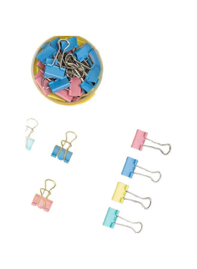 Deli 40 Pieces 19Mm Colorful Long Tail Clips, 5# Small Metal Binder Clips For Bills And Documents, Office Supplies, 40 Pieces/Tube, 8555 - Image 1